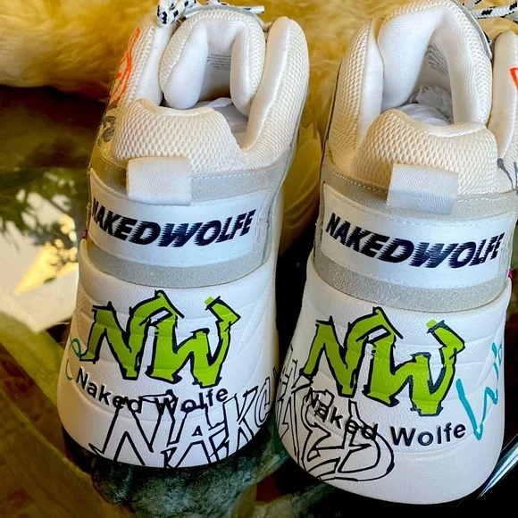 ❤️ NAKED WOLFE (NW)  BRAND NEW LEATHER CHUNKY PLATFORM LIMITED EDITION SNEAKER - Picture 2 of 7